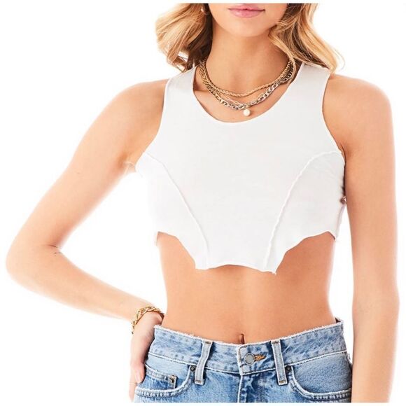 NWOT LF EMMA & SAM Overlock Handkerchief Tank Top - Picture 1 of 4